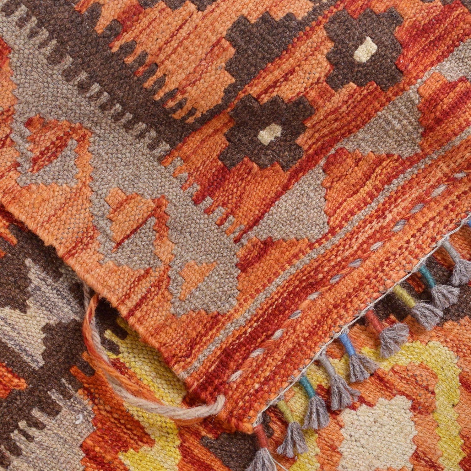 Hand Knotted Flatweave Kilim Runner 2' 11" x 6' 4" ft / 88 x192 cm - No. B29735