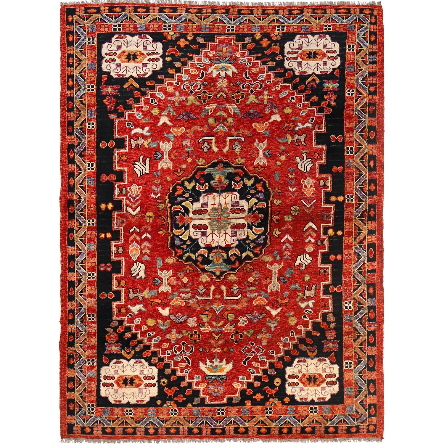 Handmade Sherazi Area Rug 5' 8" x 8' 0" ft / 173 x 243 cm - No. B29776