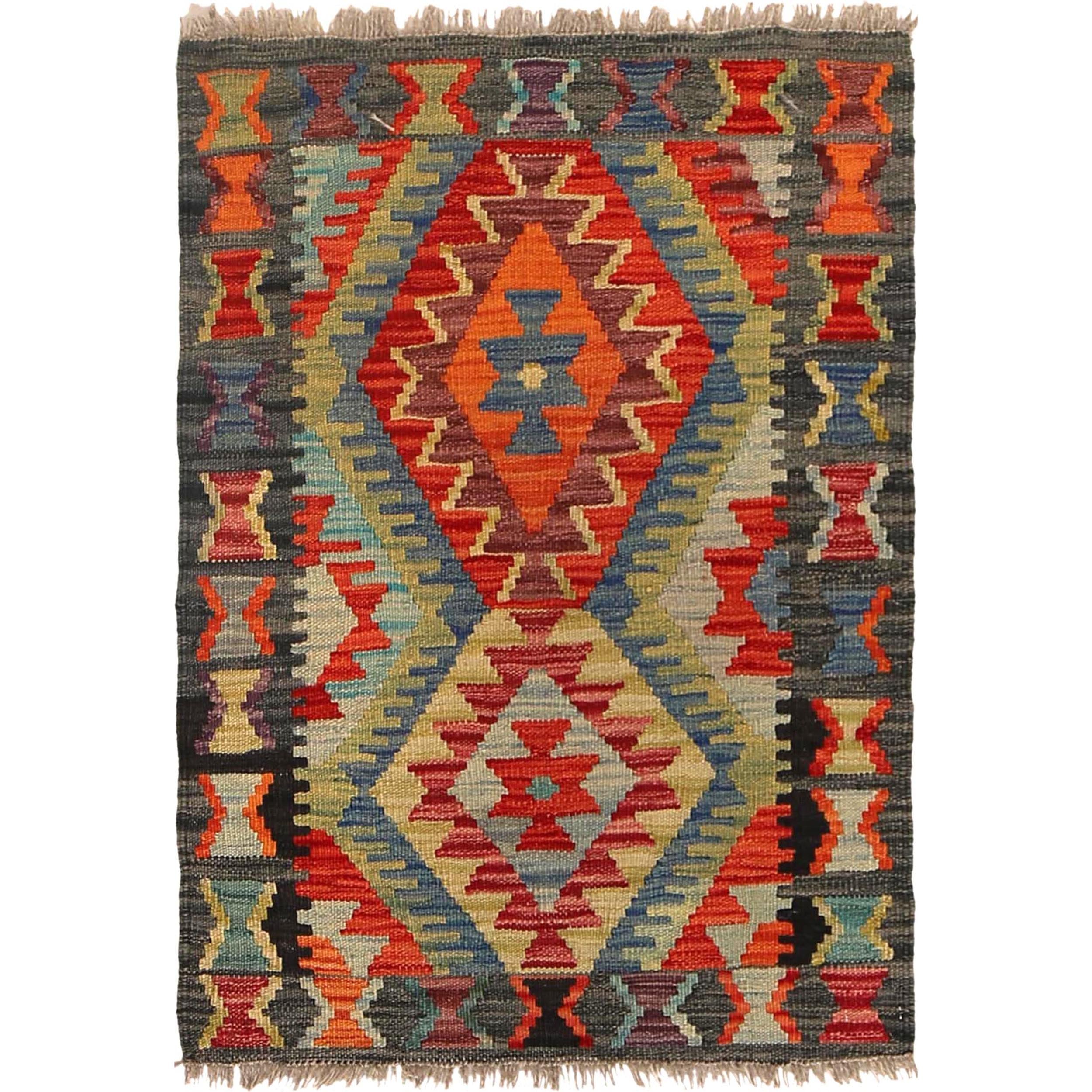 Handmade Vegetable Kelim 2' 2" x 3' 1" ft / 67 x 93 cm - No. B29786