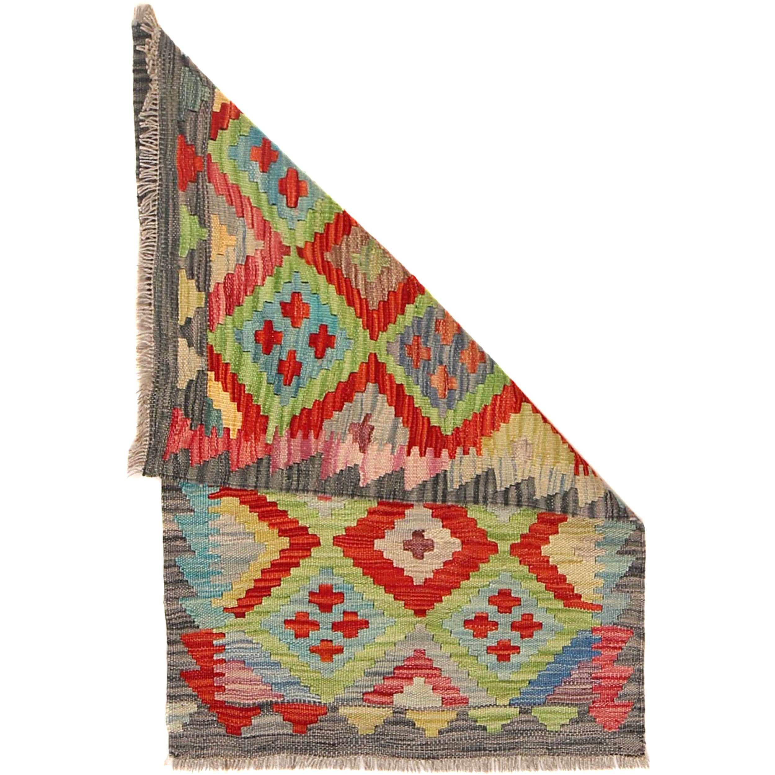 Handmade Turkish Design Wool Kilim 2' 0" x 3' 1" ft / 62 x 95 cm - No. B29817