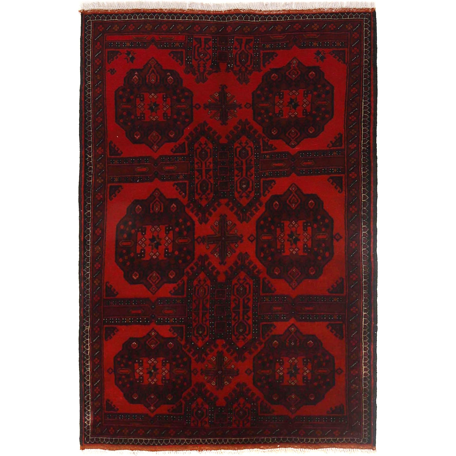 Red Color Khal Mohammadi Rug 3' 5" x 5' 1" ft / 103 x 155 cm - No. B30056