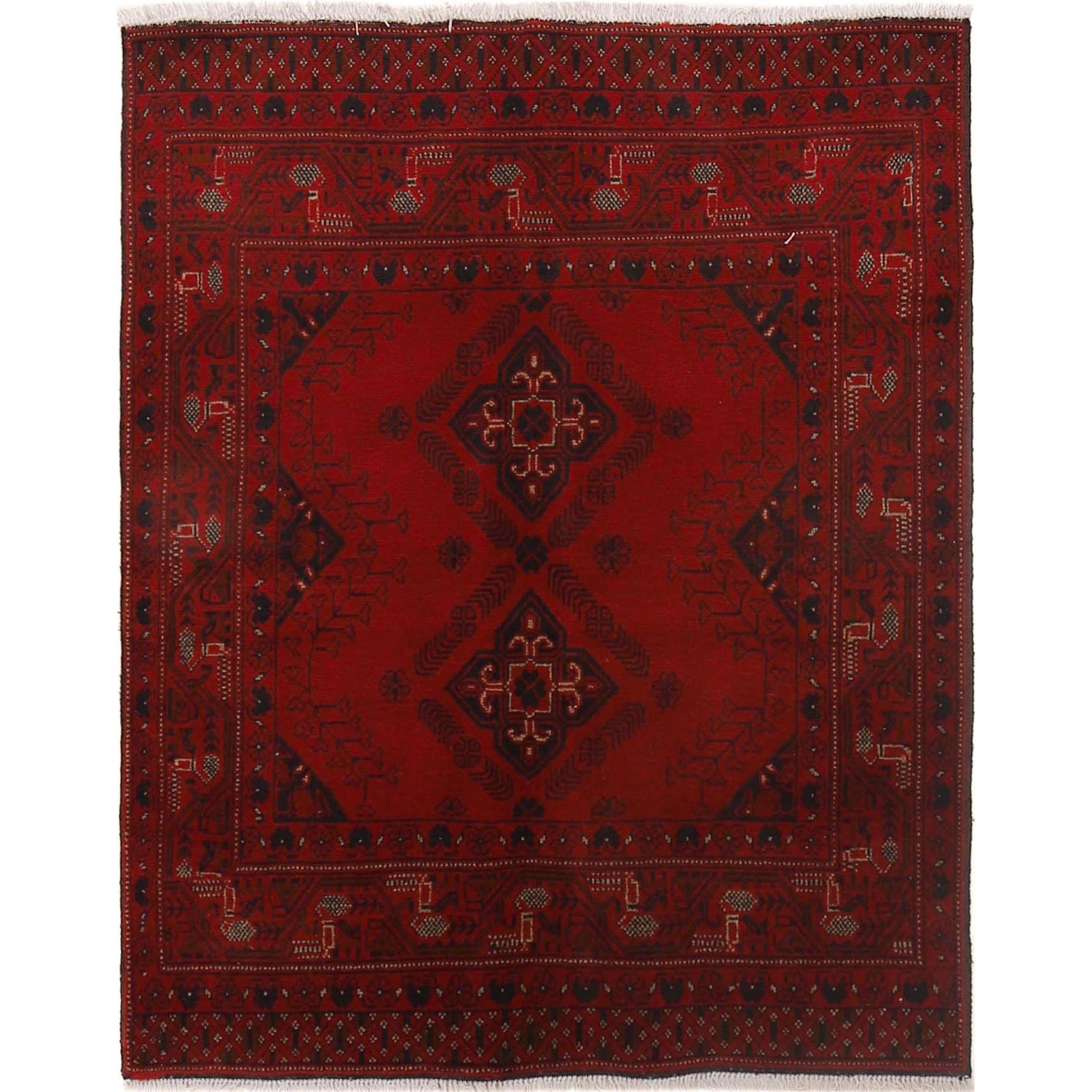 Hand knotted Khal Mohammadi Carpet 3' 7" x 4' 6" ft / 110 x 137 cm - No. B30058