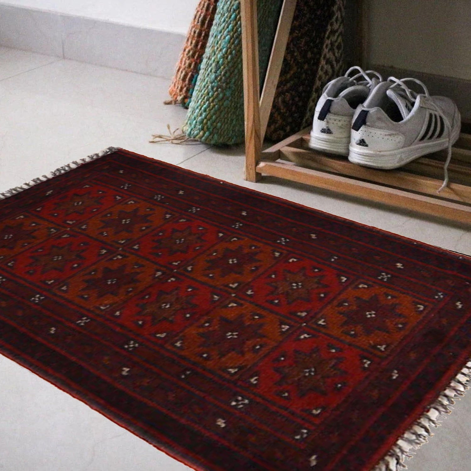 Handmade Foot Mat 1' 3" x 2' 0" ft / 39 x 61 cm - No. B30072