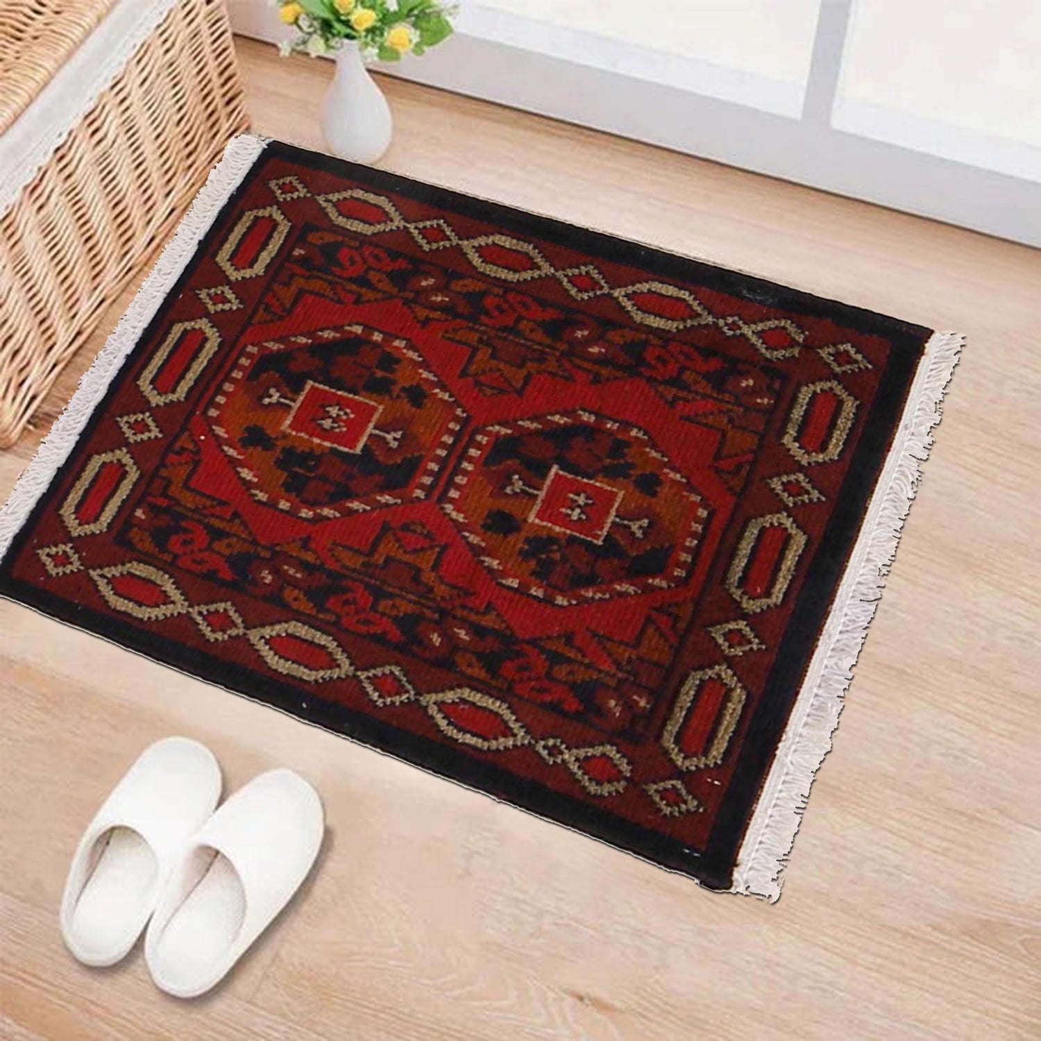 Handmade Floor Mat 1' 5" x 1' 10" ft / 43 x 57 cm - No. B30179