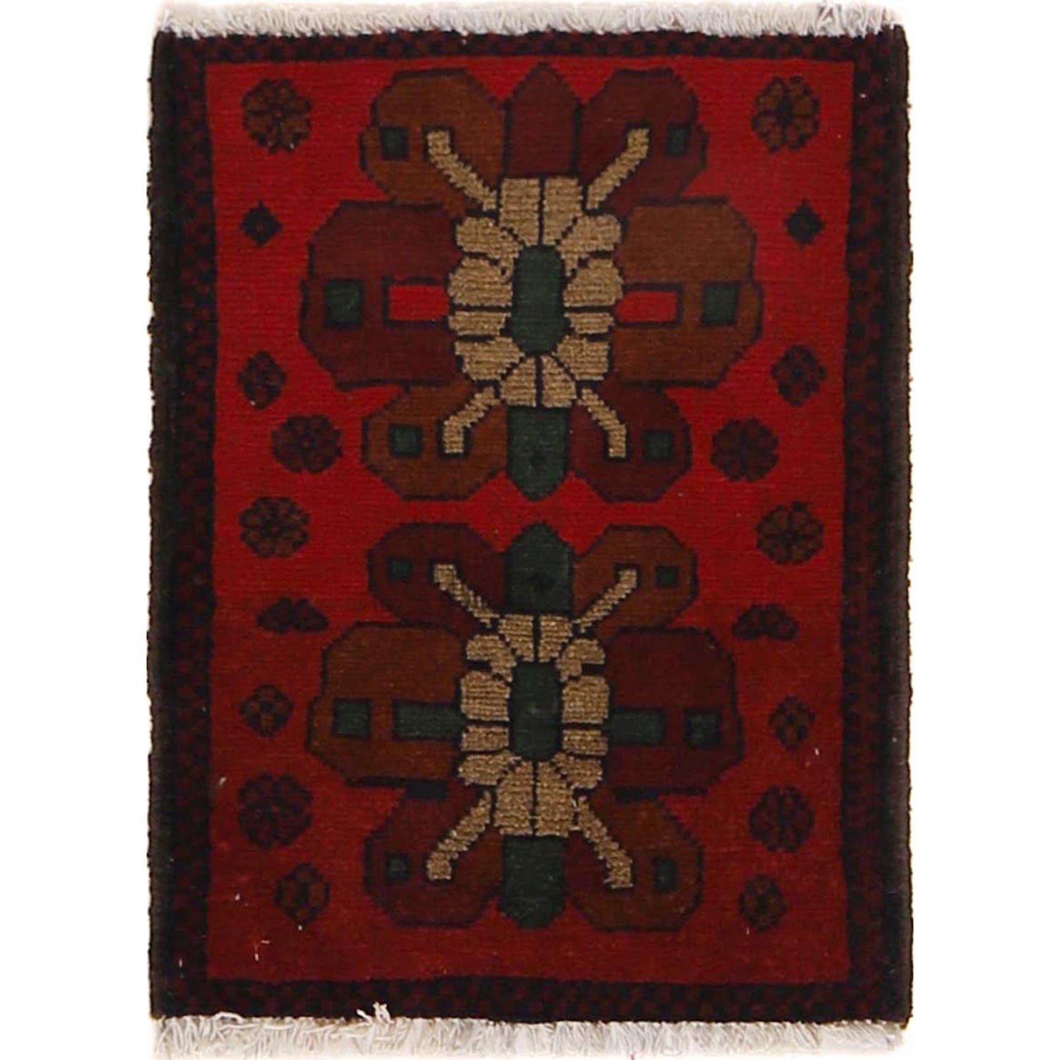 Handmade Foot Mat 1' 6" x 2' 0" ft / 46 x 60 cm - No. B30182