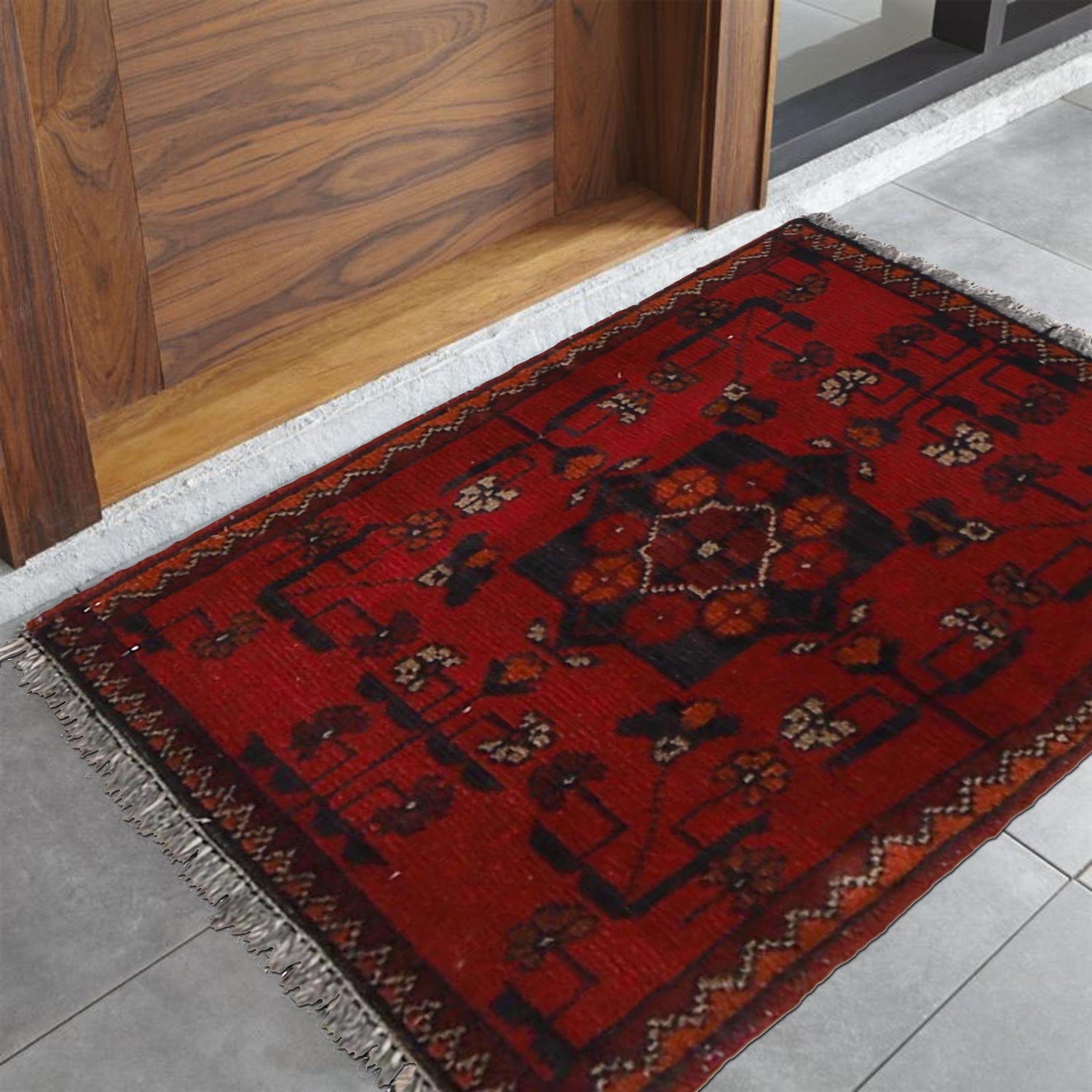 Handmade Floor Mat 1' 5" x 1' 11" ft / 43 x 58 cm - No. B30194