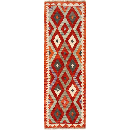 Hand Woven Wool Kelim Runner 2' 1" x 6' 3" ft / 63 x 191 cm - No. B30462
