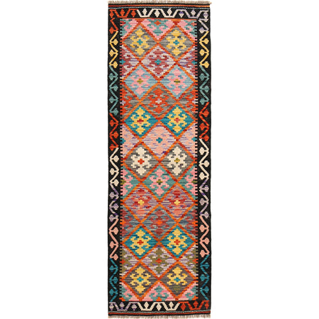 Handmade Vegetable Kilim Runner 2' 1" x 6' 7" ft / 64 x 200 cm - No. B30515