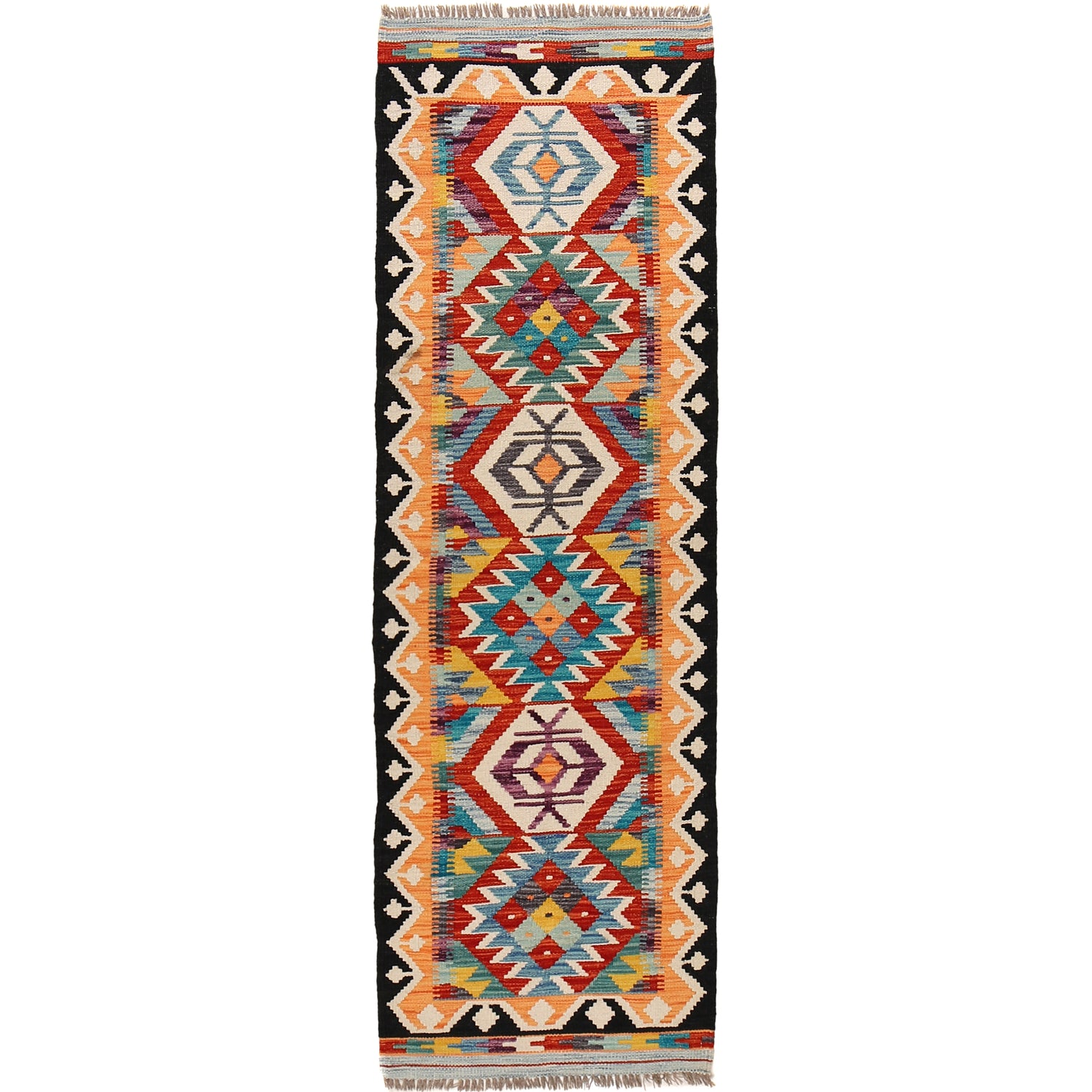 Short Chobi Kilim Runner 2' 0" x 6' 6" ft / 62 x 197 cm - No. B30525