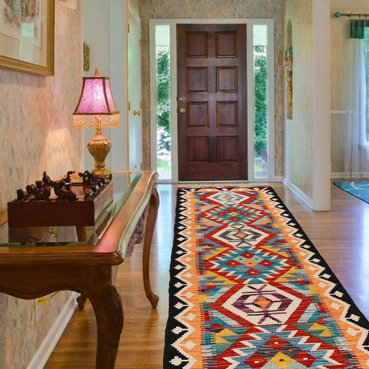 Short Chobi Kilim Runner 2' 0" x 6' 6" ft / 62 x 197 cm - No. B30525