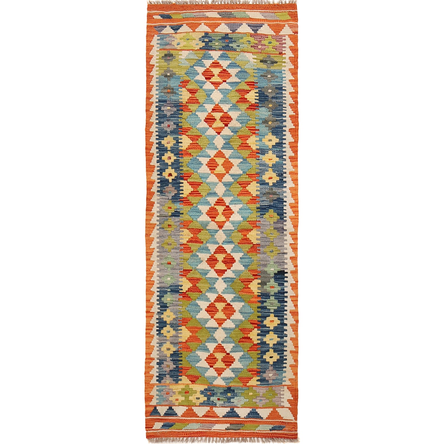 Short Chobi Kilim Runner 2' 2" x 6' 3" ft / 66 x 191 cm - No. B30528