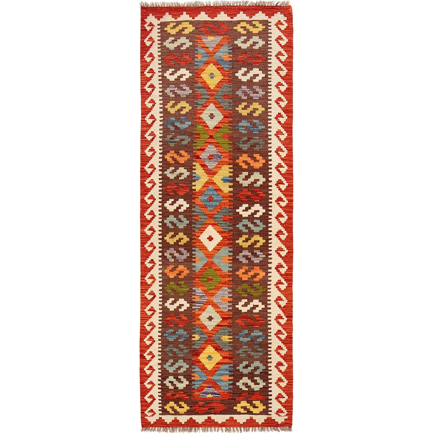Short Kilim Runner 2' 4" x 6' 8" ft / 72 x 204 cm - No. B30537