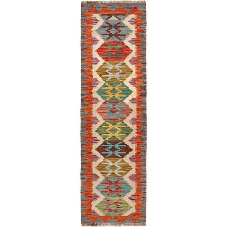 Handmade Vegetable Kilim Runner 2' 1" x 6' 5" ft / 64 x 196 cm - No. B30547