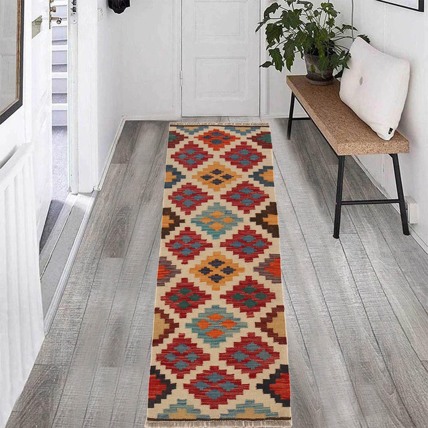 Short Chobi Kilim Runner 1' 7" x 4' 11" ft / 49 x 150 cm - No. B30586
