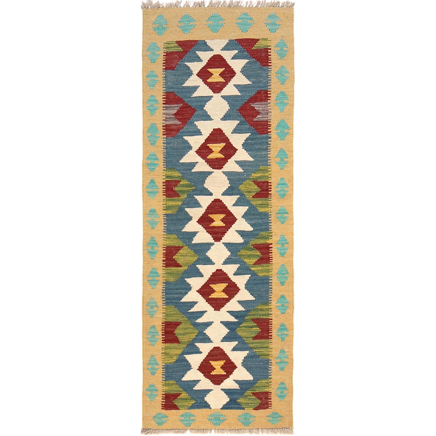 Hand Knotted Flatweave Kilim Runner 1' 8" x 4' 10" ft / 52 x 147 cm - No. B30605
