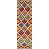 Colorful Flat-Weave Wool Kilim Runner 1' 9" x 5' 7" ft / 53 x 170 cm - No. B30610