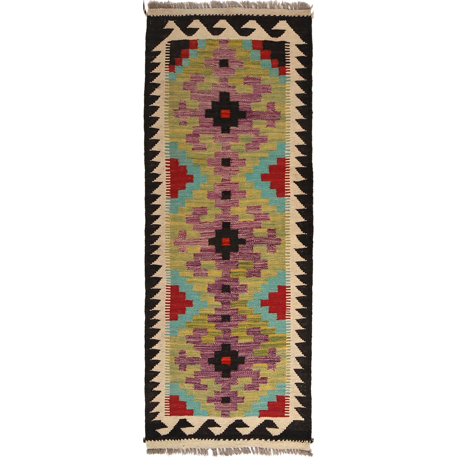 Hand Made Afghan Kilim Runner 1' 9" x 4' 11" ft / 54 x 150 cm - No. B30614