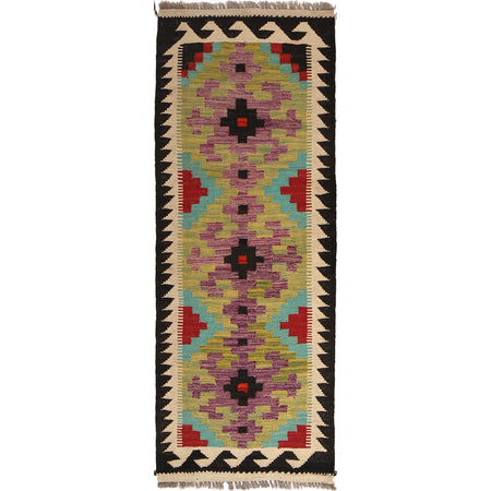 Hand Made Afghan Kilim Runner 1' 9" x 4' 11" ft / 54 x 150 cm - No. B30614