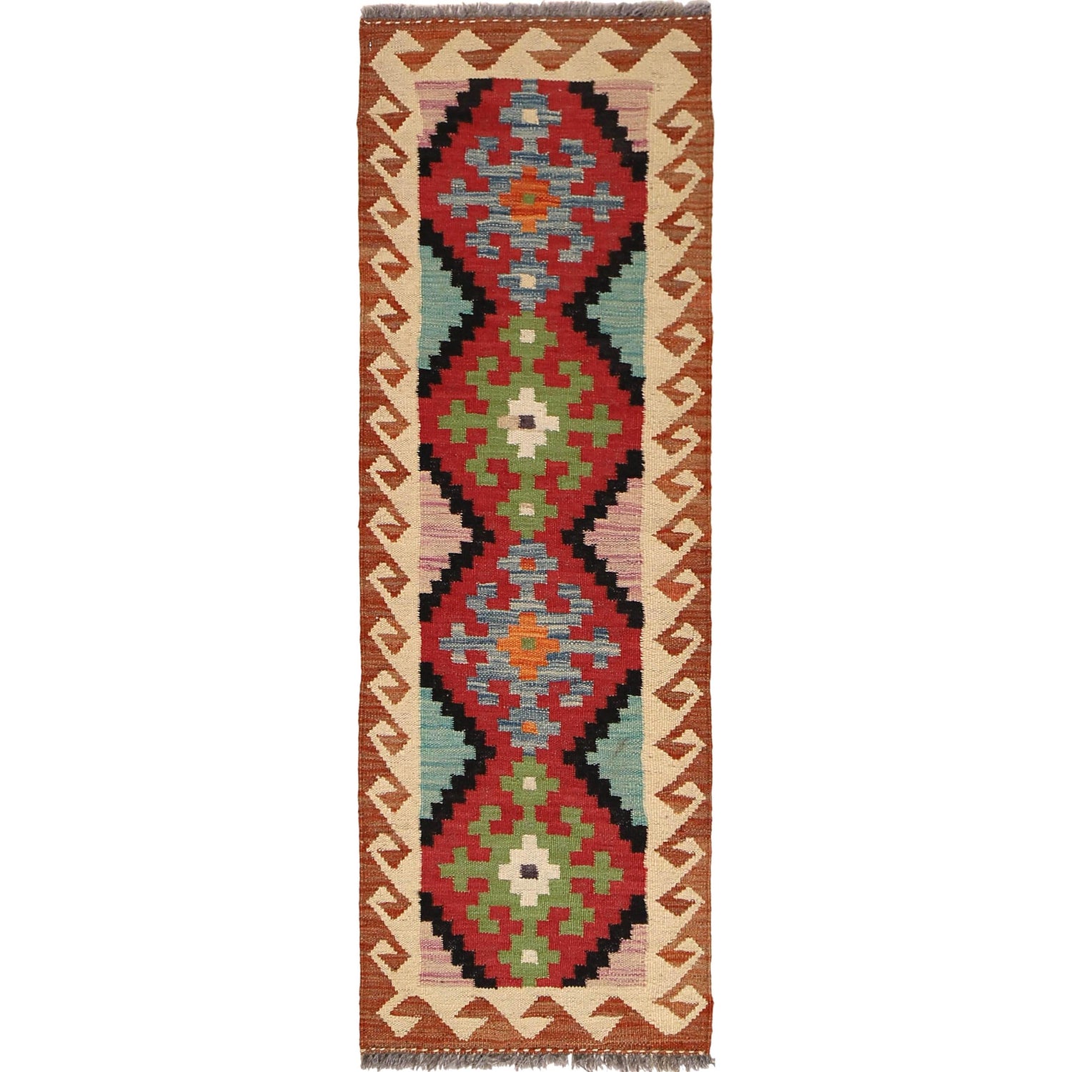 Short Kilim Runner 1' 7" x 4' 9" ft / 48 x 145 cm - No. B30616