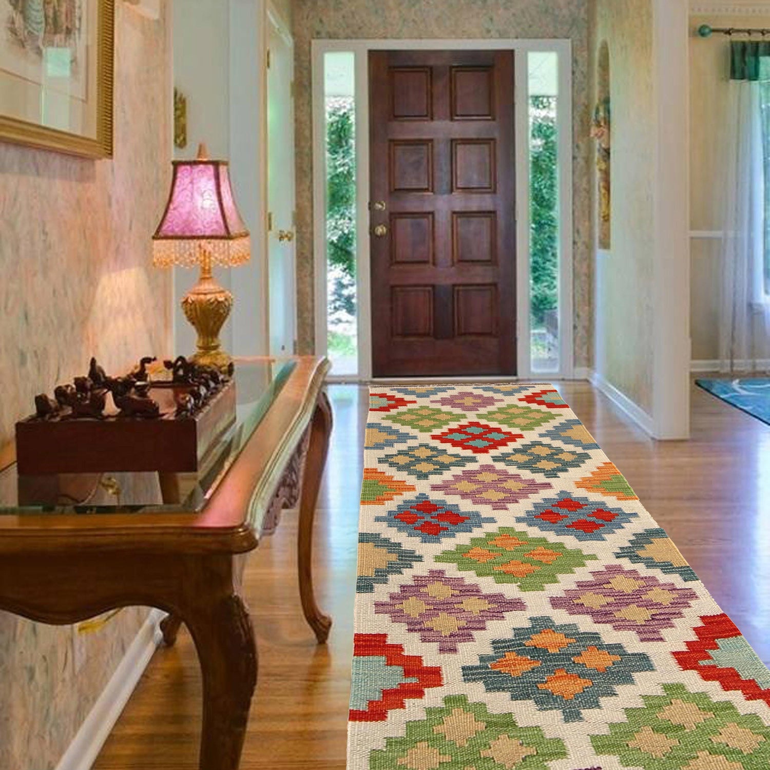 Short Kilim Runner 1' 8" x 5' 1" ft / 50 x 156 cm - No. B30621