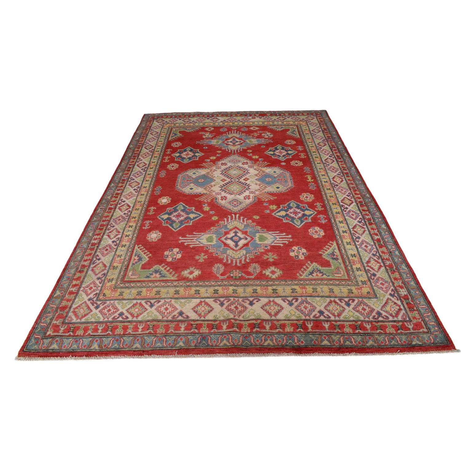 Red Color Kazak Rug 6' 7" x 9' 10" ft / 201 x 300 cm - No. B31609