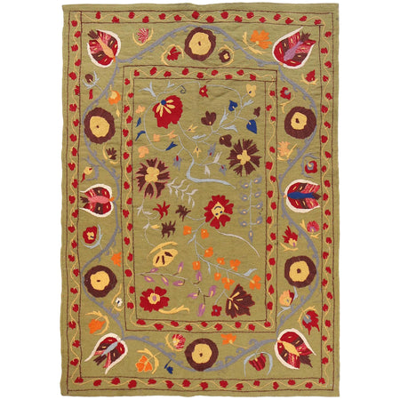 Hand Made Embroidery Kilim 4' 11" x 6' 8" ft / 149 x 204 cm - No. B32081