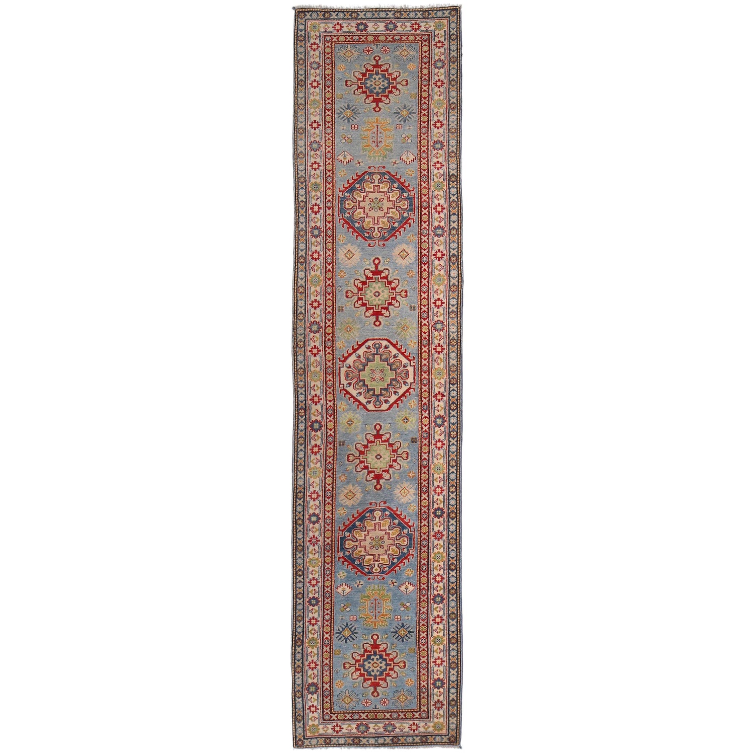 Handmade Kazak Area Runner Rug 2' 8" x 12' 9" ft / 82 x 388 cm - No. B33013