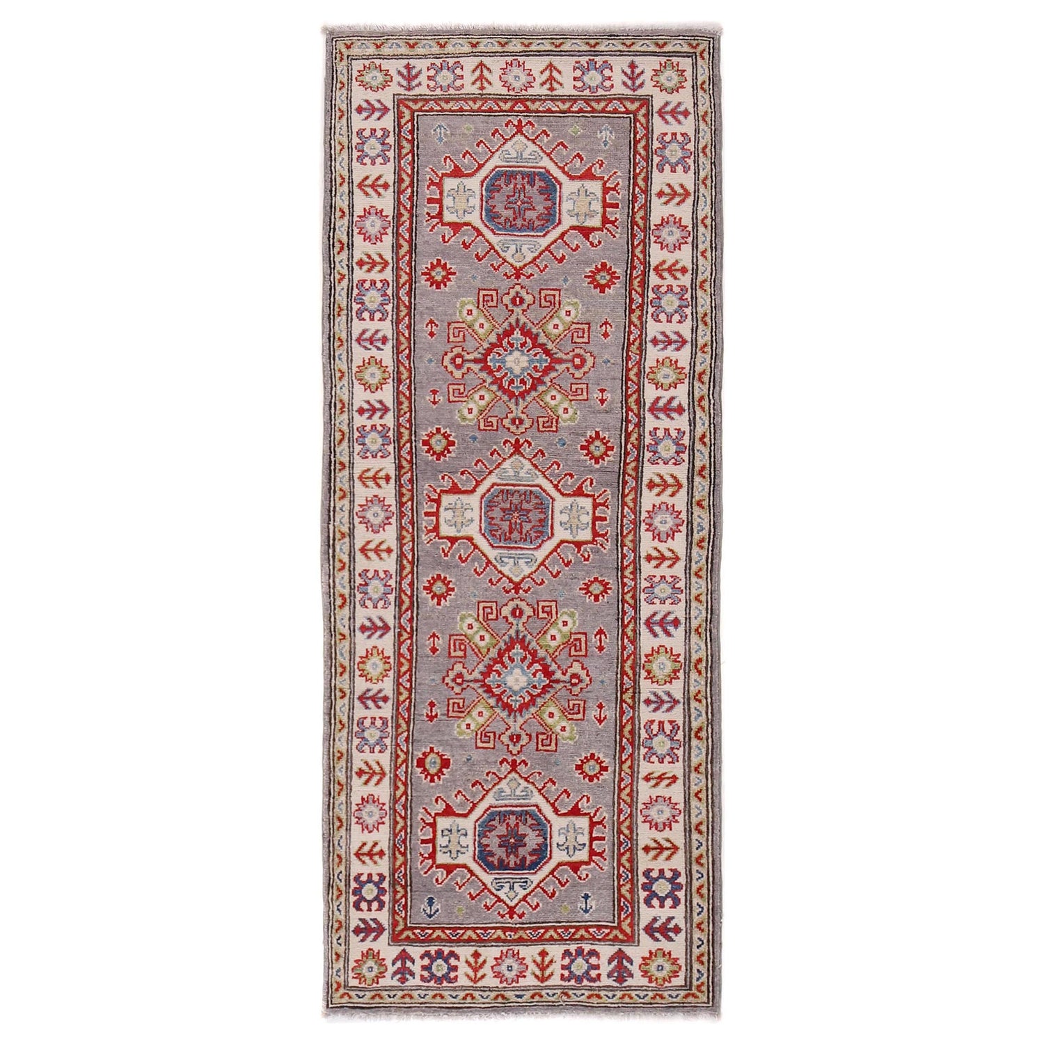 Oriental Kazak Runner Rug 2' 6" x 6' 7" ft / 77 x 200 cm - No. B33075