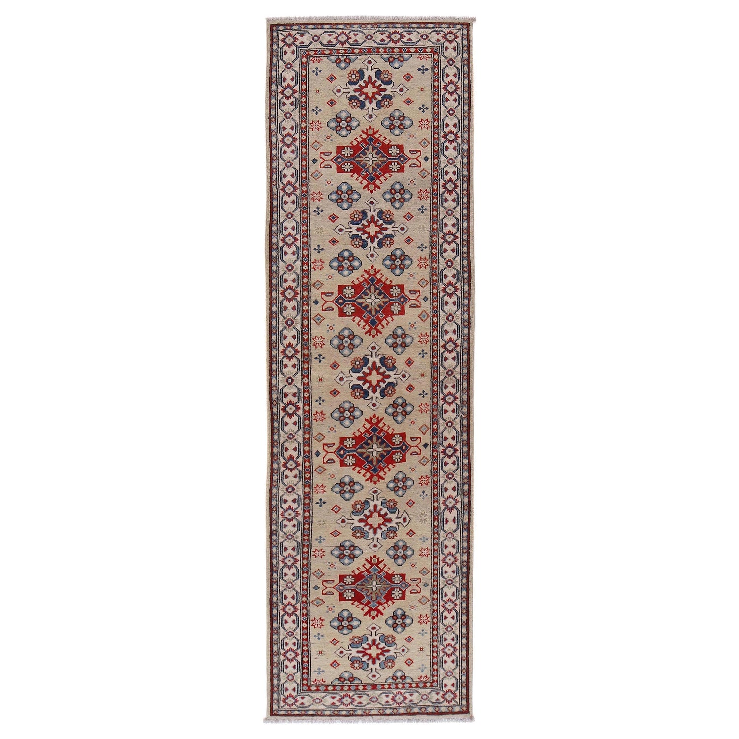 Hand knotted Kazak Runner Carpet 2' 9" x 9' 7" ft / 83 x 293 cm - No. B33096