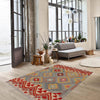 Hand Knotted Afghan Style Kilim 3' 4" x 5' 2" ft / 101 x 158 cm - No. B33103