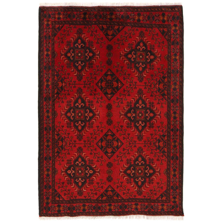 Handwoven Khal Mohammadi Afghan Carpet 3' 4" x 4' 9" ft / 102 x 144 cm - No. B34182