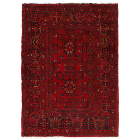 Handwoven Khal Mohammadi Afghan Carpet 3' 5" x 4' 8" ft / 103 x 143 cm - No. B34186