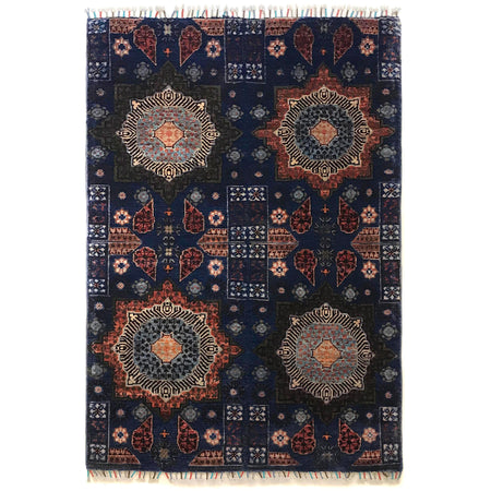 Purple Color Mamluk Carpet 3' 6" x 4' 11" ft / 107 x 150 cm - No. B34192