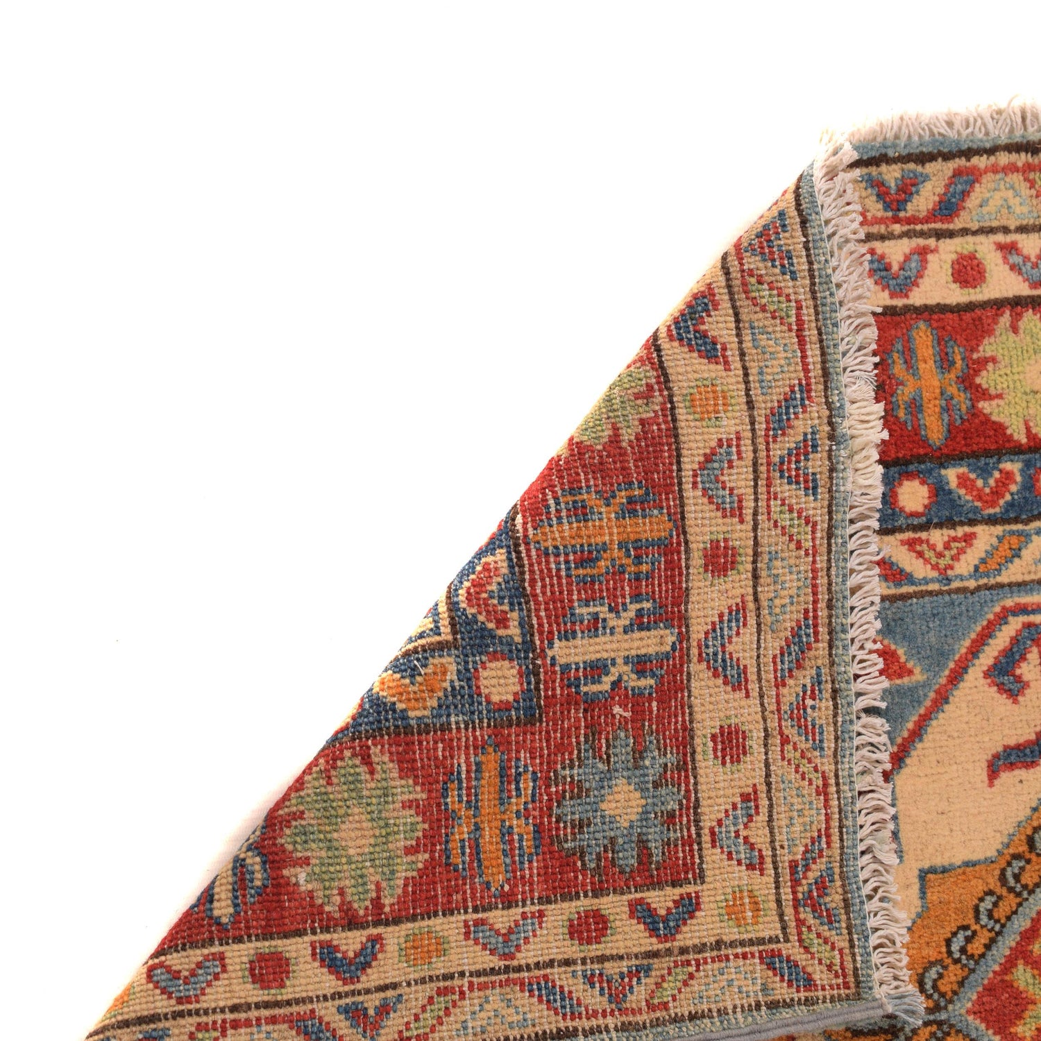 Handmade Kazak Area Rug 3' 11" x 5' 7" ft / 120 x 169 cm - No. B34193