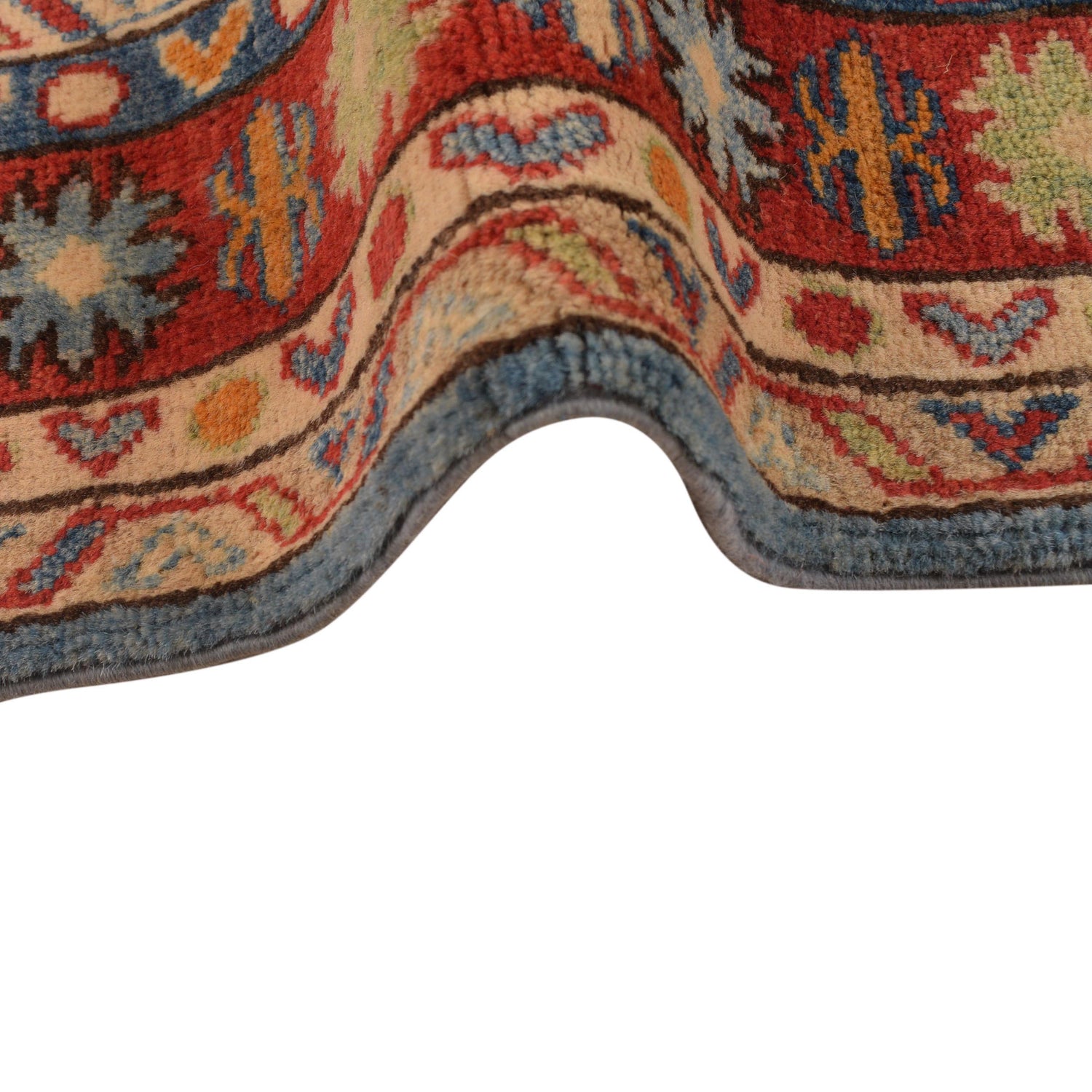 Handmade Kazak Area Rug 3' 11" x 5' 7" ft / 120 x 169 cm - No. B34193