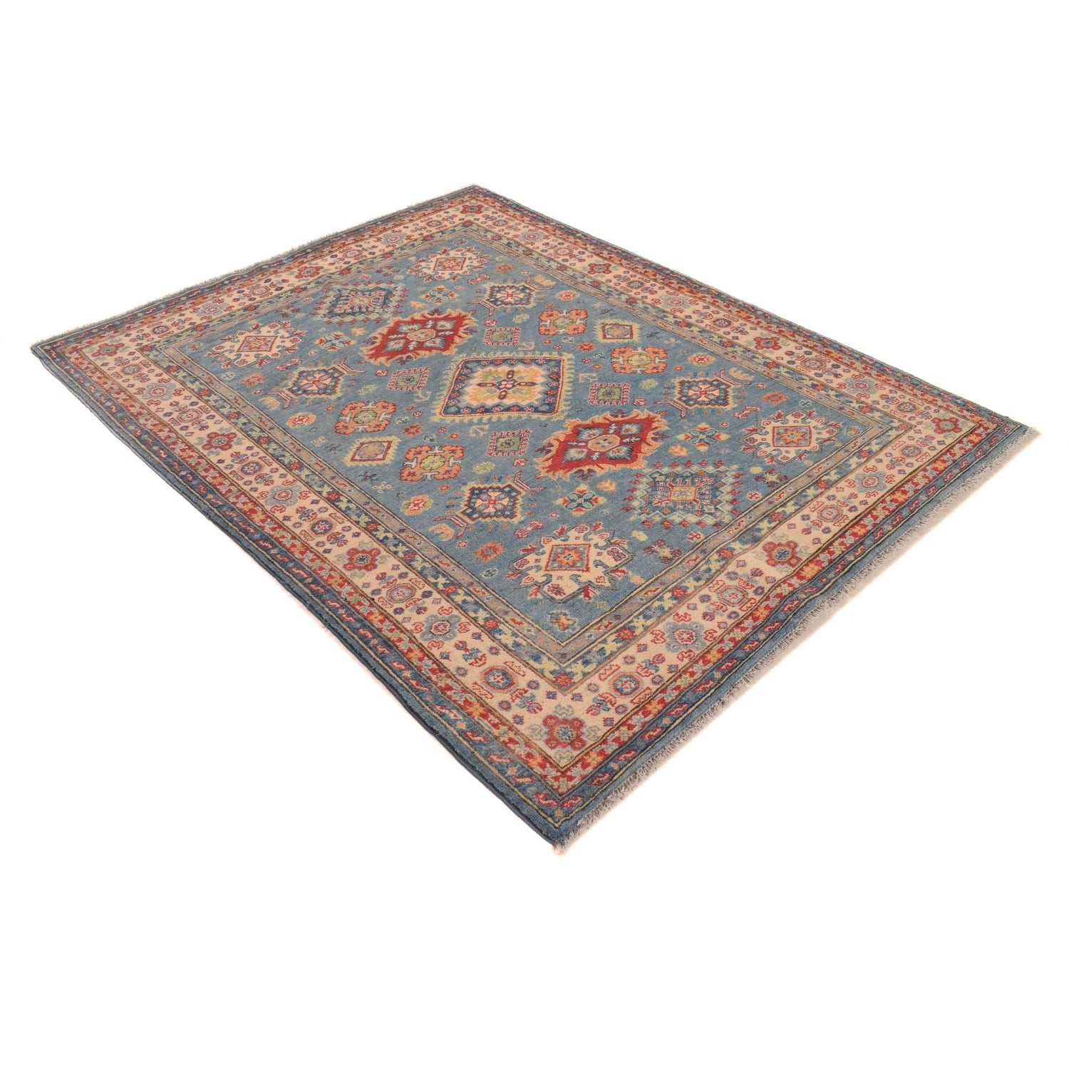 Hand knotted Kazak Carpet 4' 10" x 6' 2" ft / 147 x 188 cm - No. B34195