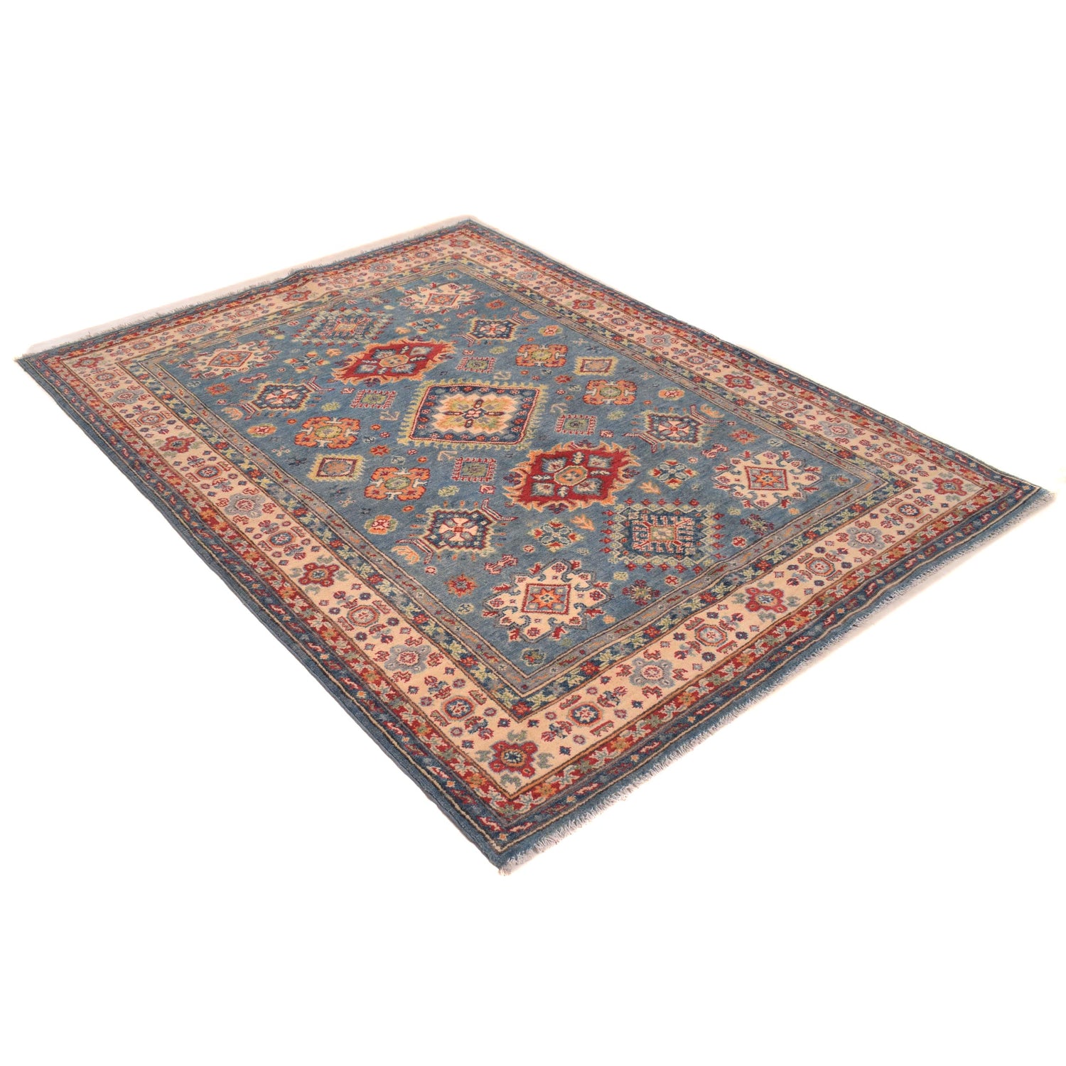 Hand knotted Kazak Carpet 4' 10" x 6' 2" ft / 147 x 188 cm - No. B34195
