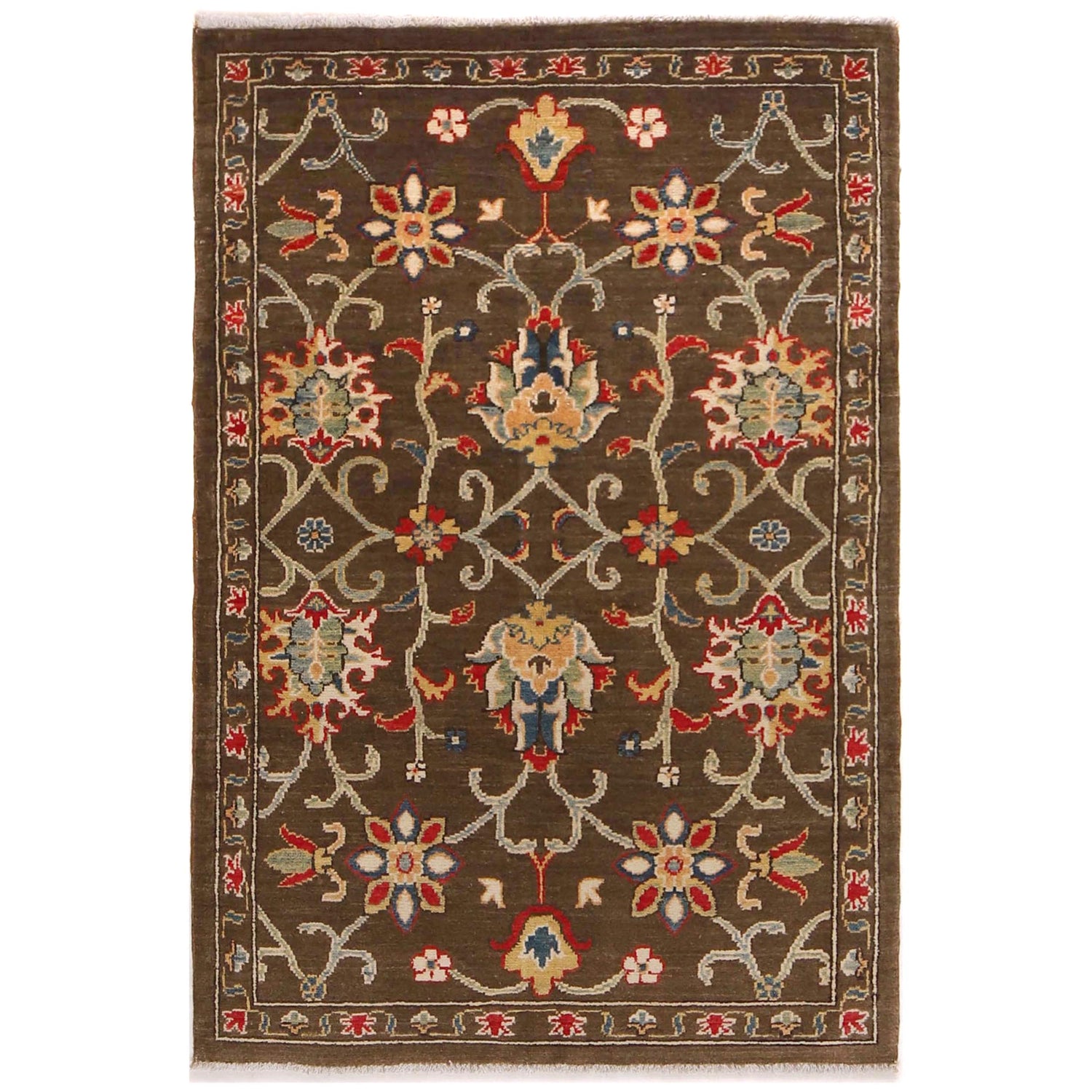 Handmade Sultani Area Rug 3' 3" x 4' 8" ft / 98 x 142  cm - No. B34197
