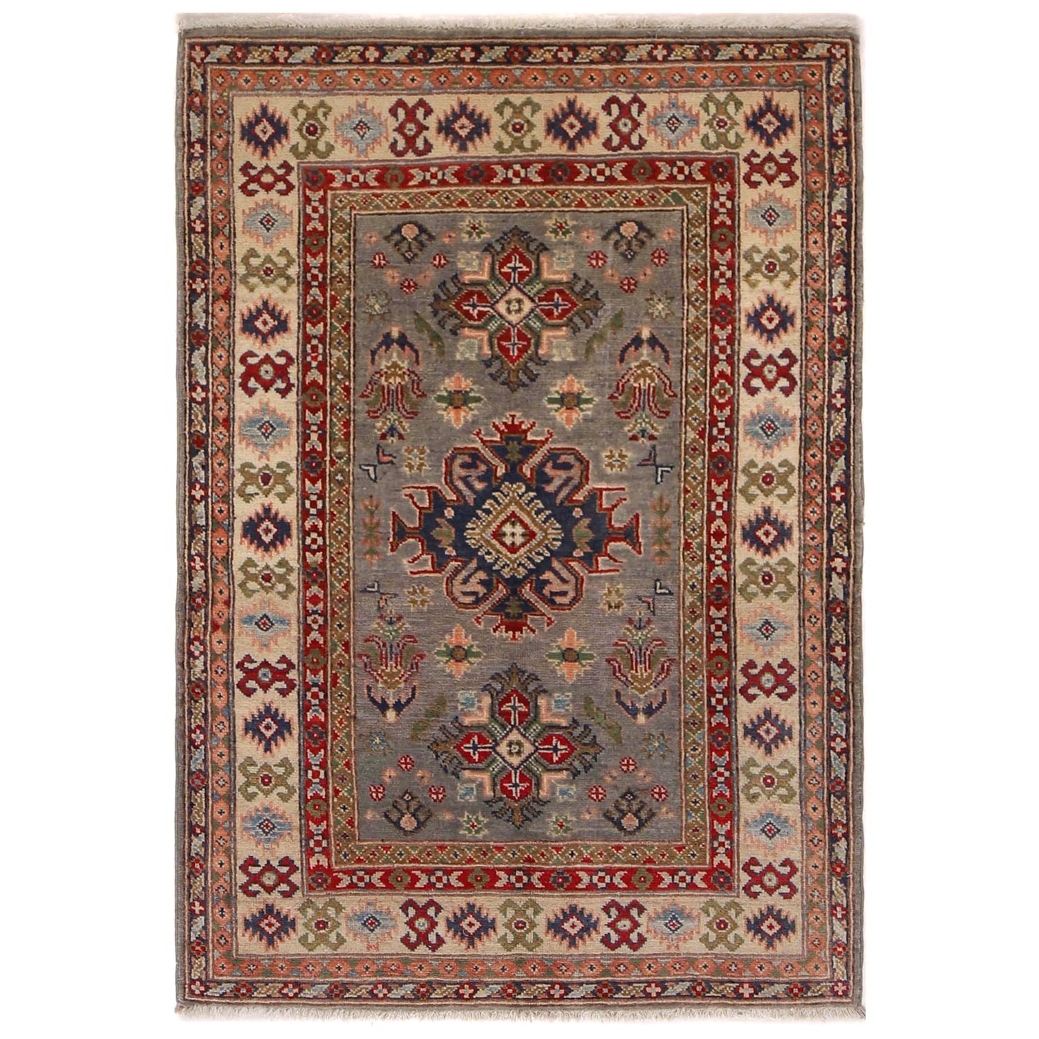 Hand knotted Kazak Rugs 3' 3" x 5' 0" ft / 99 x 152 cm - No. B34198