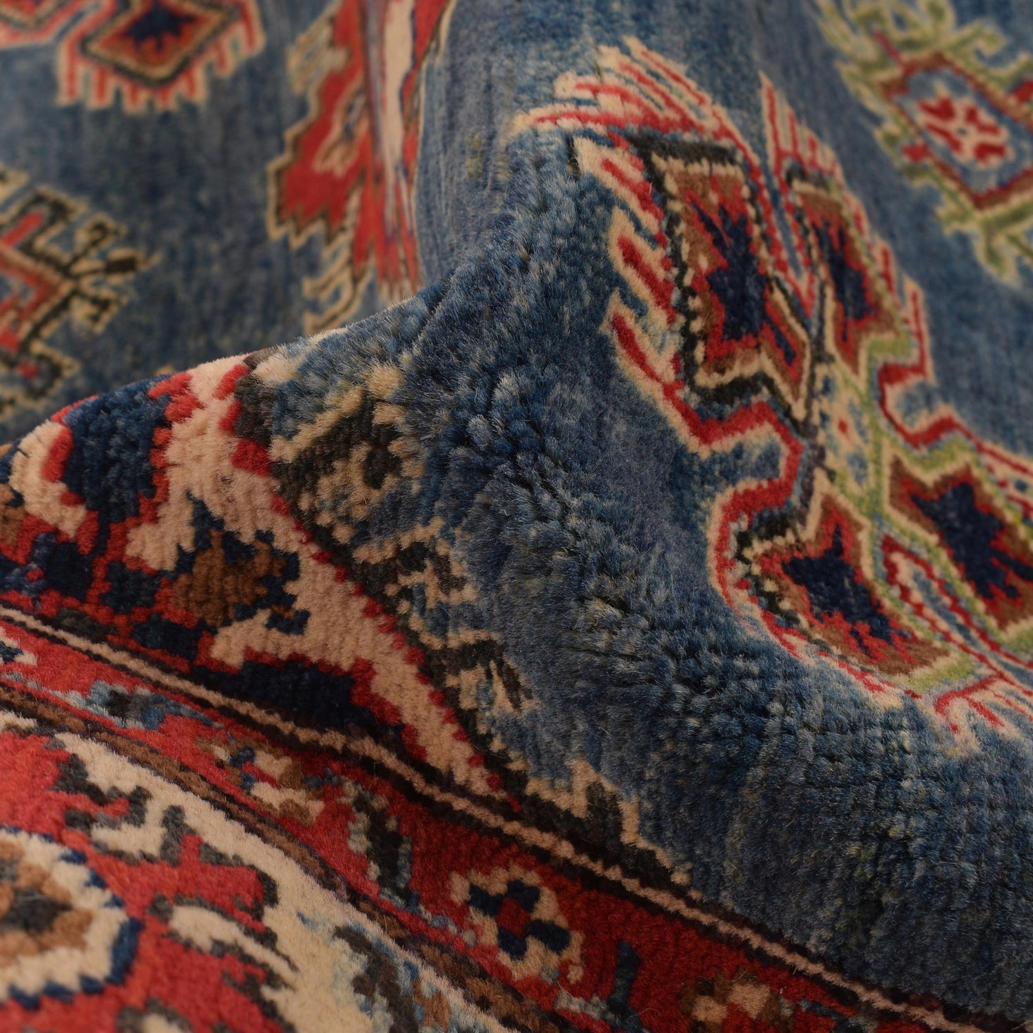 Blue Color Kazak Rug 3' 11" x 5' 9" ft / 120 x 174 cm - No. B34200