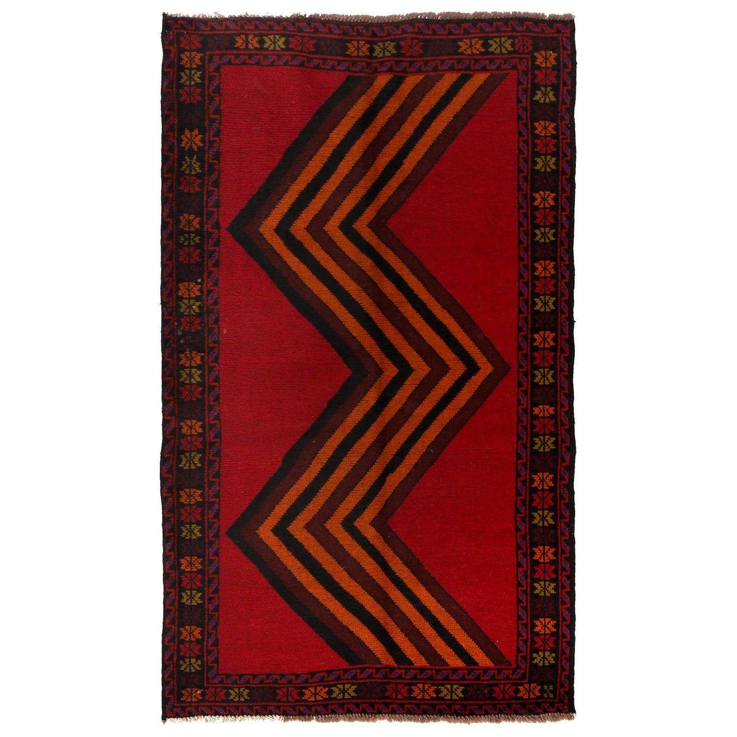 Tribal Baloch Rug 3' 8" x 6' 4" ft / 111 x 193 cm - No. B34454