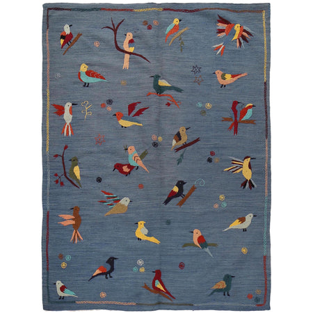 Design Embroidery Kilim 4' 11" x 6' 10" ft / 150 x 209 cm - No. B34459