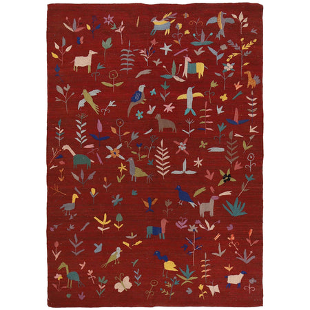 Hand Knotted Embroidery Kelim 5' 6" x 7' 9" ft / 168 x 237 cm - No. B34460