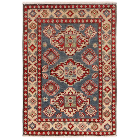 Blue Color Kazak Rug 3' 4" x 4' 9" ft / 102 x 145 cm - No. B34605