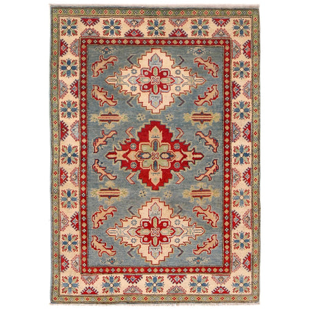 Blue Color Kazak Rug 4' 0" x 5' 9" ft / 123 x 176 cm - No. B34608