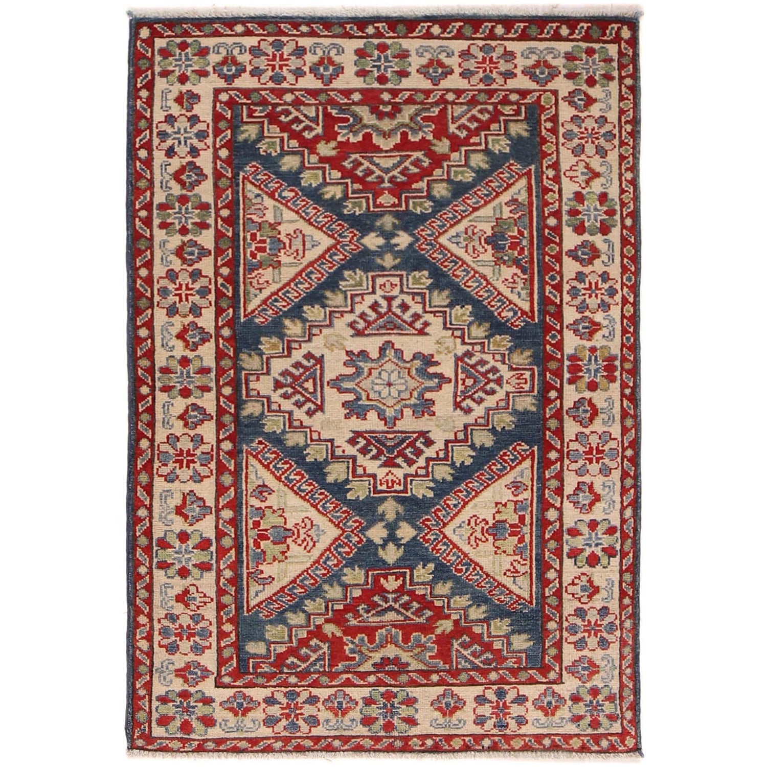 Hand knotted Kazak Rugs 3' 2" x 4' 8" ft / 96 x 142 cm - No. B34609
