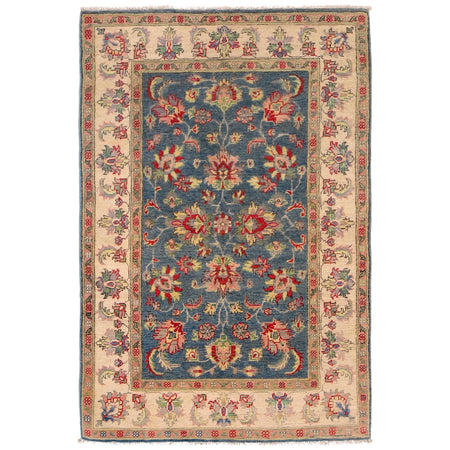 Hand Knotted Kazak Oriental Rug 3' 11" x 5' 10" ft / 119 x 179 cm - No. B34610