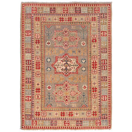 Hand knotted Kazak Carpet 3' 11" x 5' 7" ft / 120 x 171 cm - No. B34613
