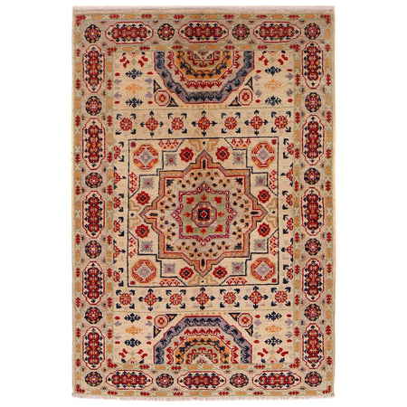 Hand knotted Kazak Carpet 3' 3" x 4' 11" ft / 100 x 150 cm - No. B34614