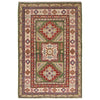 Green Color Kazak Rug 3' 5" x 5' 2" ft / 103 x 157 cm - No. B34618